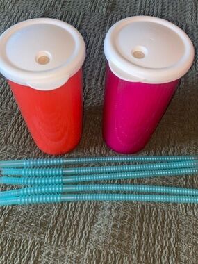 Tupperware Brand Cups with Straws
